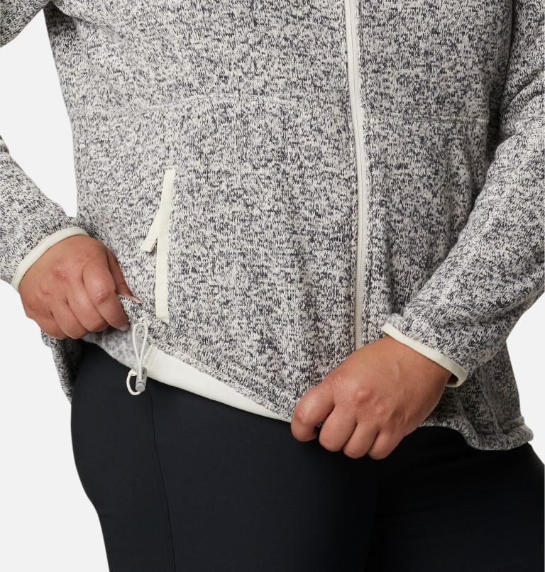 Women's Columbia Sweater Weather Full Zip Fleece Jackets Grey | Plus Size CA-OC5A3